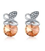 Beige cubic zirconia earrings