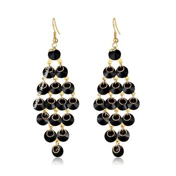 Black crystal earrings 1