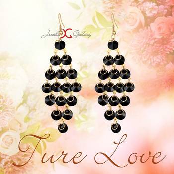 Black crystal earrings 2
