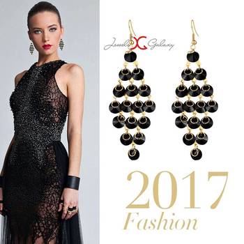 Black crystal earrings 3