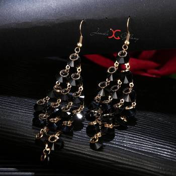 Black crystal earrings 5