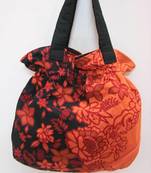 Orange Floral Hand Bag