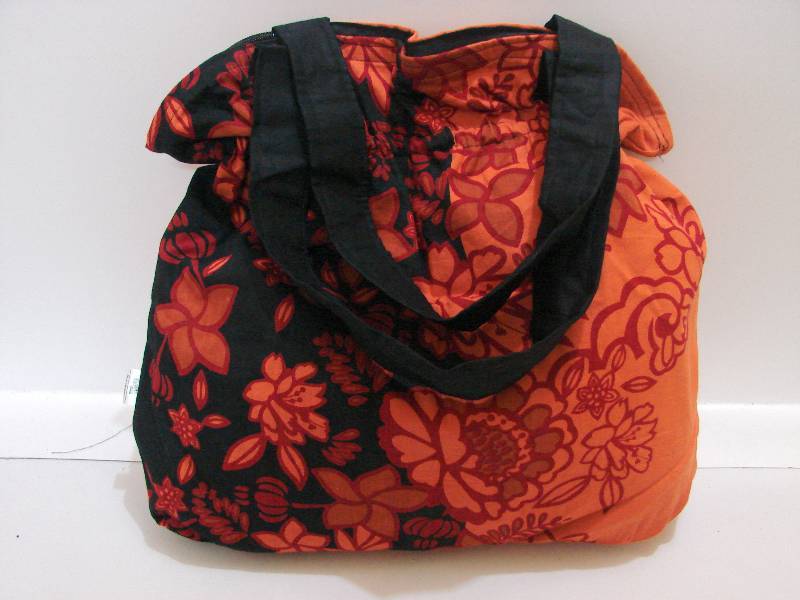 Orange Floral Hand Bag