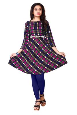 Multicolor embroidered rayon short-kurtis 1