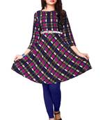 Multicolor embroidered rayon short-kurtis