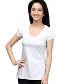 Casual round neck : White