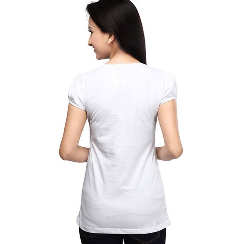 Casual round neck : White