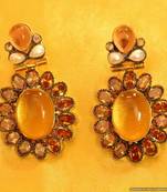 Champagne Colour Gold Plated Earrings