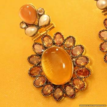 Champagne Colour Gold Plated Earrings 2