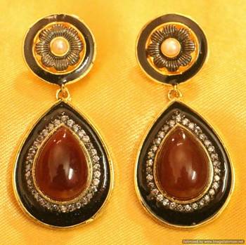 Victorian Look Semi Precious Earrings 1