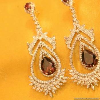 Diamond Look Silver Plated Semi Precious Earrings 2