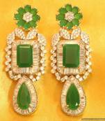 Green Onyx Diamond Look Beautiful Danglers