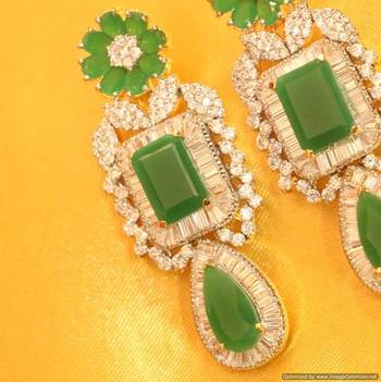 Green Onyx Diamond Look Beautiful Danglers 2