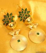 Green Onyx Gold Plated Earrings