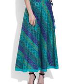 Teal Cotton printed skirts