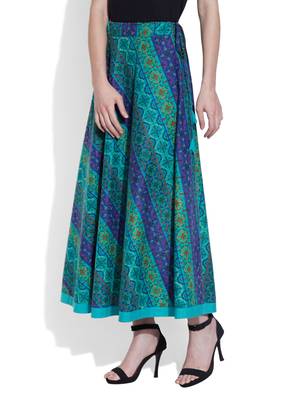 Teal Cotton printed skirts 2
