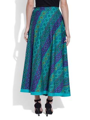 Teal Cotton printed skirts 3