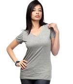 V Neck : Relaxed Fit : Grey