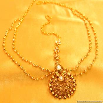 Gold Plated Kundan Wedding Mathapatti 1