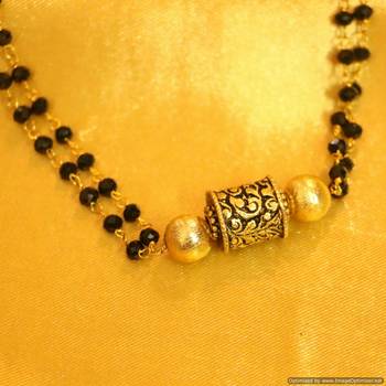 Antique Finished Carved Bead Managalsutra 2