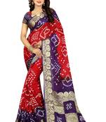 Multicolor art silk saree with blouse