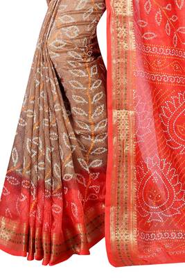 Multicolor art silk saree with blouse 3