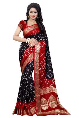 Multicolor art silk saree with blouse 1