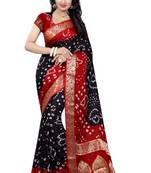 Multicolor art silk saree with blouse
