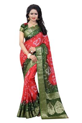 Multicolor art silk saree with blouse 1