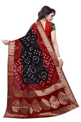 Multicolor art silk saree with blouse 2