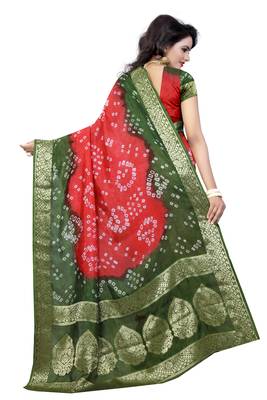 Multicolor art silk saree with blouse 2