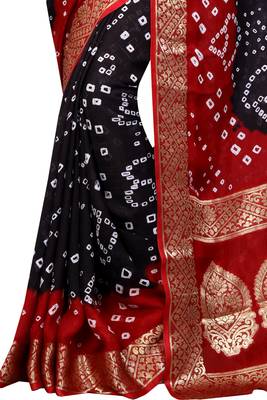 Multicolor art silk saree with blouse 3