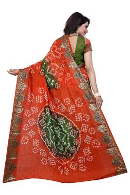 Multicolor art silk saree with blouse 2
