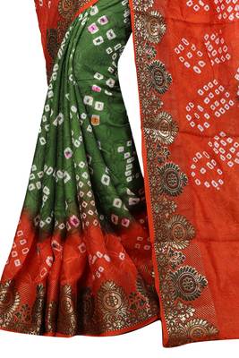 Multicolor art silk saree with blouse 3
