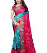 Multicolor art silk saree with blouse