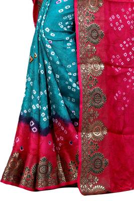 Multicolor art silk saree with blouse 3