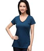 V Neck : Relaxed Fit : Airforce Blue