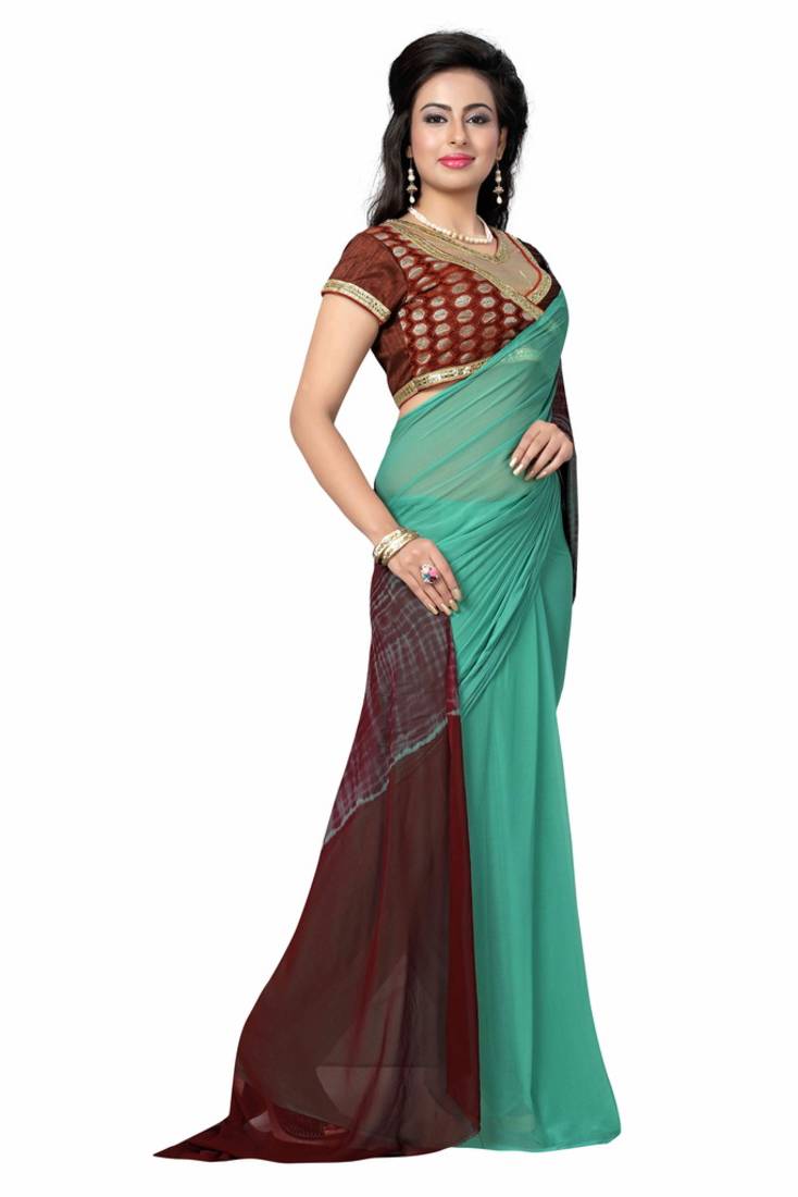 Light green   nazneen saree with blouse