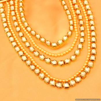 Kundan Meenakari  Long Pearl Necklace Set 3