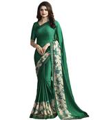 Multicolor printed pure art silk saree with blouse