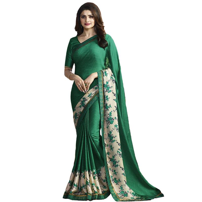 Multicolor printed pure art silk saree with blouse