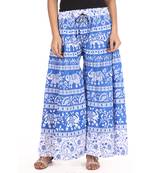 Blue Cotton Printed Palazzo