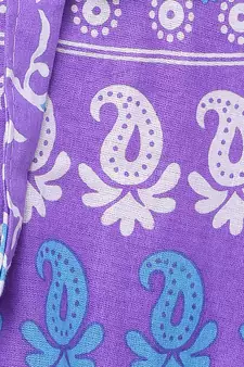 Purple Cotton Printed Wrap Skirt