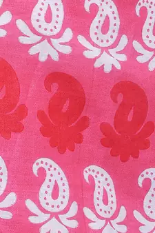 Pink Cotton Printed Wrap Skirt