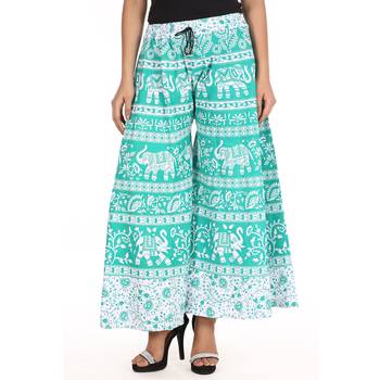 Green Cotton Printed Palazzo 1