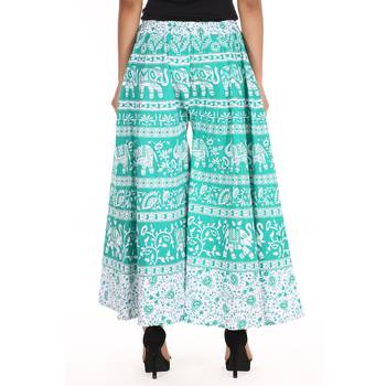 Green Cotton Printed Palazzo 3