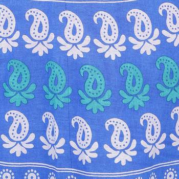 Blue Cotton Printed Wrap Skirt 5