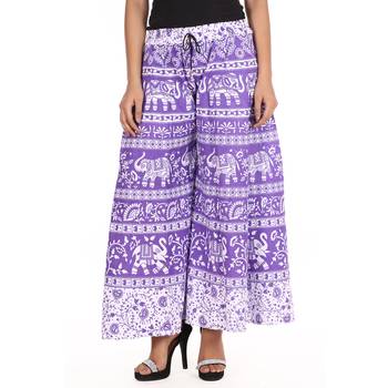 Purple Cotton Printed Palazzo 1
