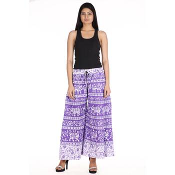 Purple Cotton Printed Palazzo 2