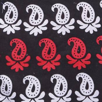 Black Cotton Printed Wrap Skirt 5